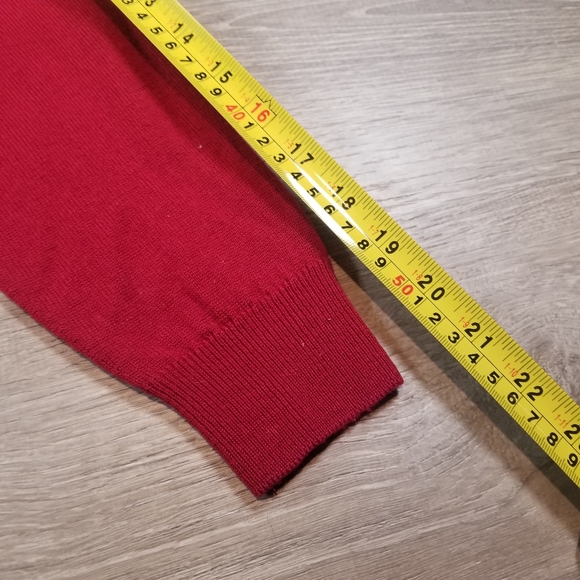 Vintage St Michael Womens Cardigan Lambswool Size 12 Red Button Down Pockets - Picture 6 of 6